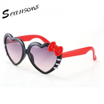 2016 Children's Eyewear Girls Love Heart  Mirror Sunglasses Summer UV400 Kids Eyewear Plastic Sun Glasses For Girls