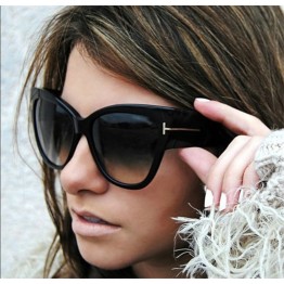 2016 New Tom Fashion Brand Designer Cat Eye Women Sunglasses Female Gradient Points Sun Glasses Big Oculos feminino de sol TF
