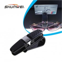 Carbon Fiber Universal Auto Fashion Car Accessory Sunglasses Eye Glasses Clamp Parking Card Pen Ticket Holder Clip Car-Styling
