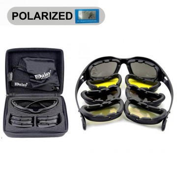 Daisy C5 Polarized Army Goggles, Military Sunglasses 4 Lens Kit, Men&#39;s Desert Storm War Game Tactical Glasses Sporting2000271452