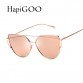 HapiGOO  New Women Cat Eye Sunglasses Fashion Women Brand Designer Twin-Beams Coating Mirror Sun glasses Female Sunglasses UV40032640447709