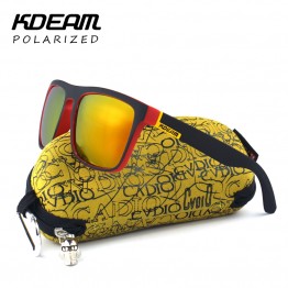 Highly Recommended KDEAM Mirror Polarized Sunglasses Men Surfing Sport Sun Glasses Women UV gafas de sol With Peanut Case KD156