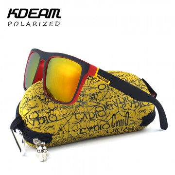 Highly Recommended KDEAM Mirror Polarized Sunglasses Men Surfing Sport Sun Glasses Women UV gafas de sol With Peanut Case KD15632674600470