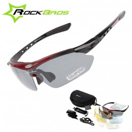 Hot! RockBros Polarized Cycling Sun Glasses Outdoor Sports Bicycle clismo Road Bike MTB Sunglasses TR90 Goggles Eyewear 5 Lens