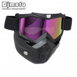 Hot Sale Retro Motorcycle Goggles Glasses Face Dust Mask With Detachable Nose and Face Sunglasses Gafas Oculos Motocross Helmet