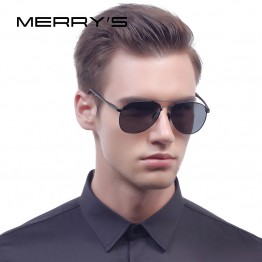 MERRY'S Men Classic Brand Aviation Sunglasses HD Polarized Aluminum Driving TR90 Titanium Bridge Sun glasses S'8716
