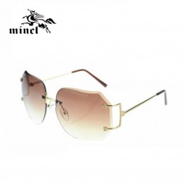 Mincl/sun glasses for women Quality the gradient Cutting rimless sunglasses woman sun glasses Unique frames clear lens