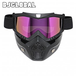 NEW Retro Motorcycle Goggles Glasses Face Dust Mask With Detachable Nose and Face Sunglasses Gafas Oculos Motocross Helmet