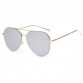 New Fashion Flat Lens Mirror aviation Sunglasses Women Stylish Sun Glasses Lady Men Metal Frame Eyewear High Quality32752367194
