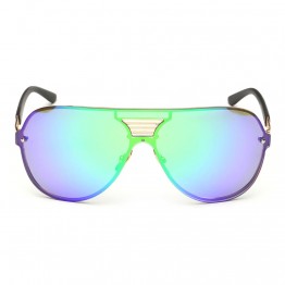 Queen College Men's Sunglasses Steampunk Style Coating Conjoined Mirror Lens Retro Brand Design Sun Glasses QC0270