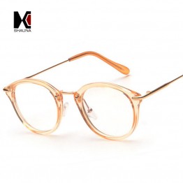 SHAUNA Fashion Women Glasses Frame Men Eyeglasses Frame Vintage Round Clear Lens Glasses
