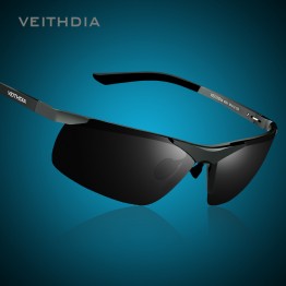 VEITHDIA Brand Men's Polarized Sunglasses Rimless Rectangle Driving Mirror Sport Mens Sun Glasses For Men 6501