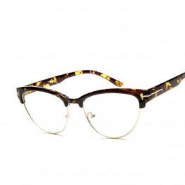 Women's Elegant Half frame cat eye  Eyewear Frames  Amber brand designer Computer Glasses Frames oculos De Grau F15031