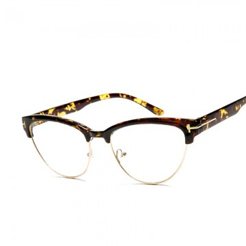 Women&#39;s Elegant Half frame cat eye  Eyewear Frames  Amber brand designer Computer Glasses Frames oculos De Grau F1503132550484233